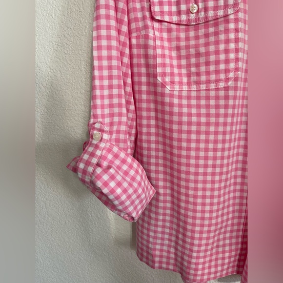 Pink check button-up blouse - Picture 5 of 10